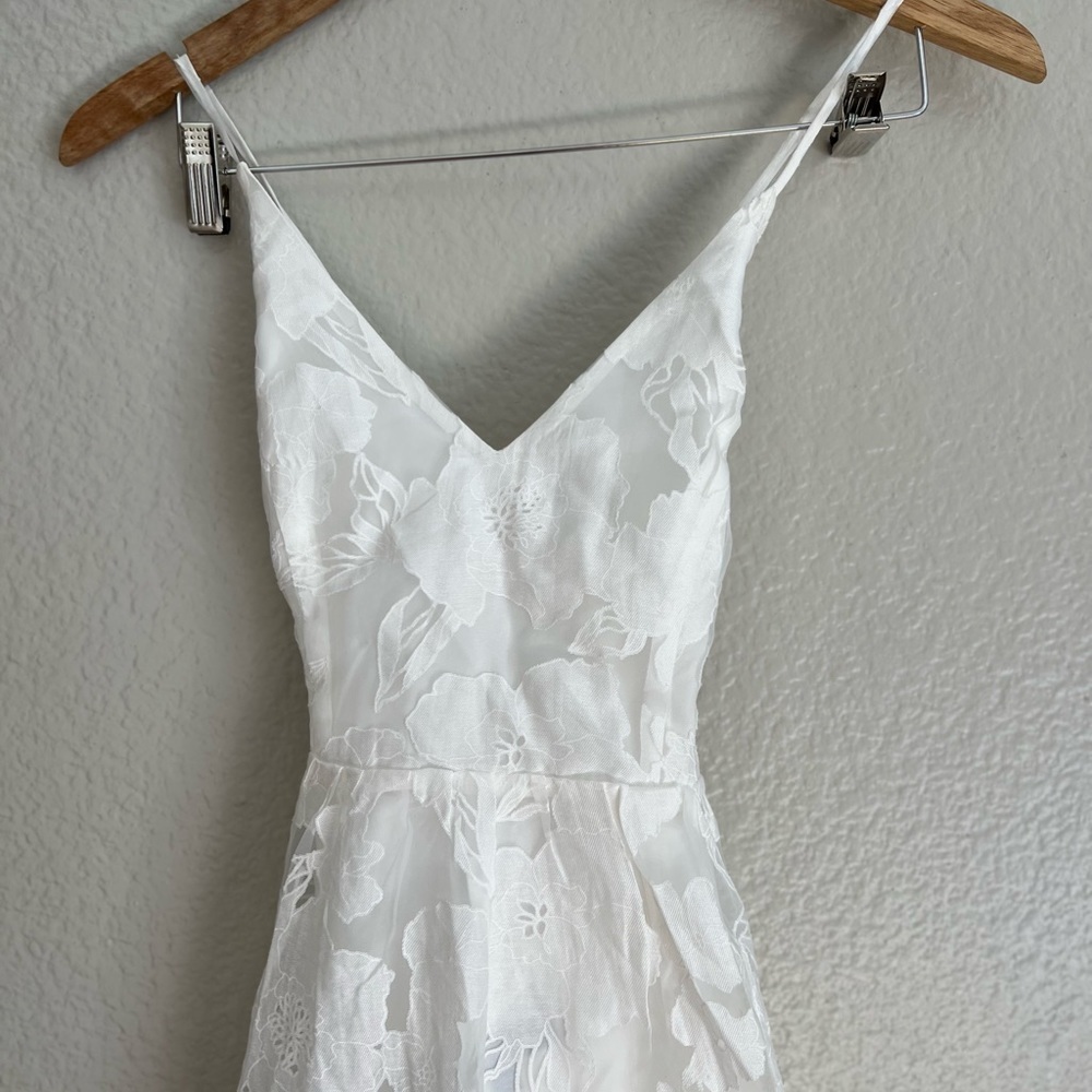 Feeling Like Forever White Jacquard Organza Lace-Up Midi Dress - Picture 8 of 8